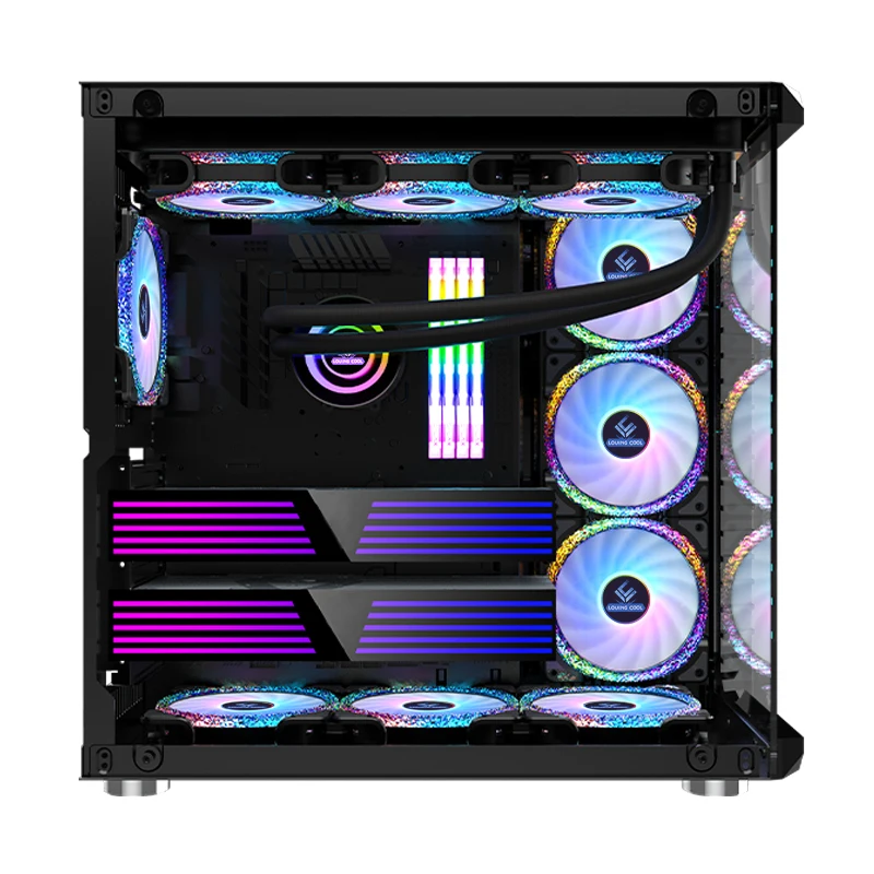 OEM Mid Tower ATX Computer Case with Tempered Glass Side Panel USB Front Ports for PC Desktop Gaming Tower Cases
