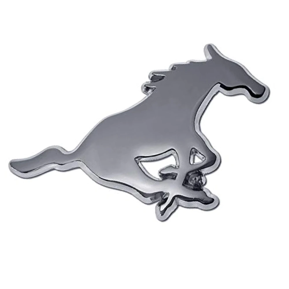 Custom Abs Plastic Silver Chrome Self-adhesive Car Horse Emblem Logo Badge With Car Body Decoration