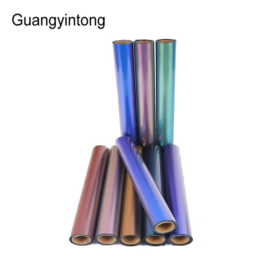 Guangyintong PU Chameleon High Adhesion Vinil Quality Waterproof Custom Logo Glossy Sticker Heat Transfer Vinyl For Clothing