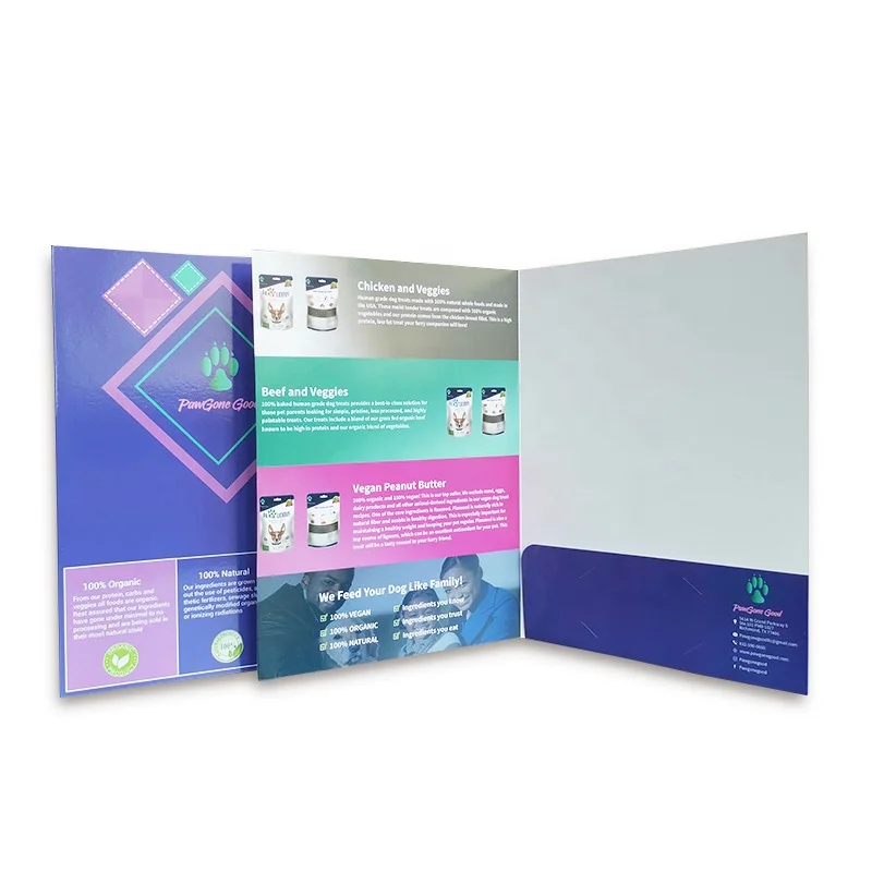 Zuoluo File Folder with Quality Paper Custom Design A4 Size Presentation Folder with 300gsm Art Paper
