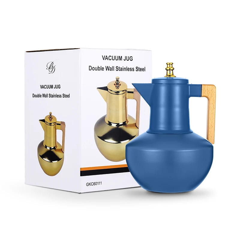 New Design Everich Double Wall Stainless Steel Thermos Flask Arabic Style Insulated Gold Luxury Coffee Pot Teapot