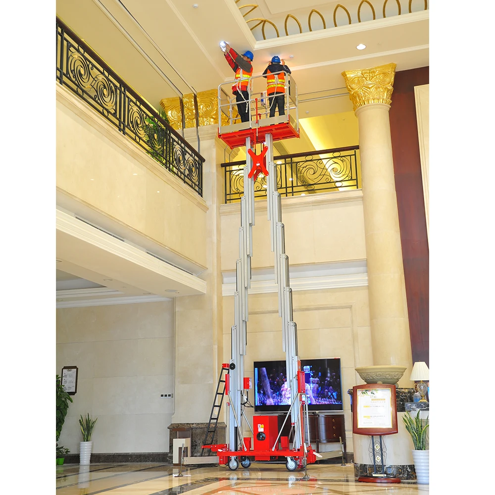 MPC-14 14 м электрическая двойная мачта алюминиевая воздушная Рабочая платформа Канада 200 кг