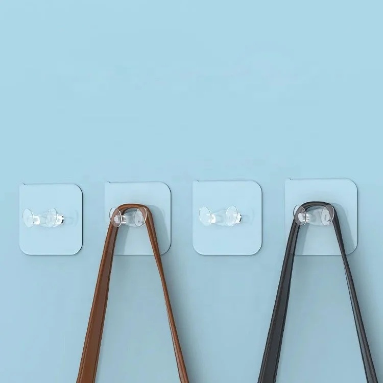 Multifunctional transparent power plug hook Socket pin bracket free perforation-free traceless storage plastic sticky hook