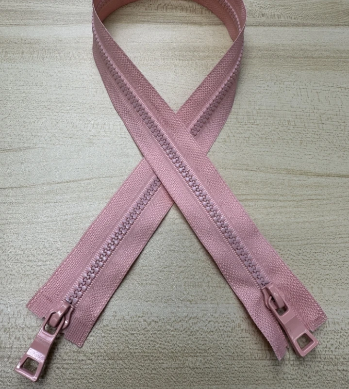 Wholesale Customized Fashion 5#8#  Two Way Open Double Zipper  Plastic Zipper For Clothes Two Way Separating Zipper
