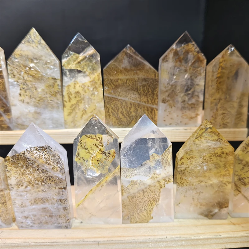 Wholesale Natural Dendritic Quartz Crystal Healing Stone Point Crystal Tower Wand For Sale