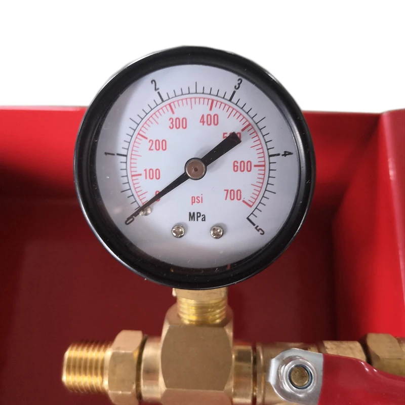 Manual 60 bar 870psi 6 mpa red beautiful outlook pressure test pump for pipe leakage test