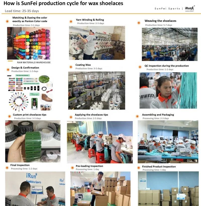 SunFei Waxed Cotton Laces Custom Waxed Rope Laces Multi-colored cotton Wax shoelaces Thin Business Oxford Dress Shoelace