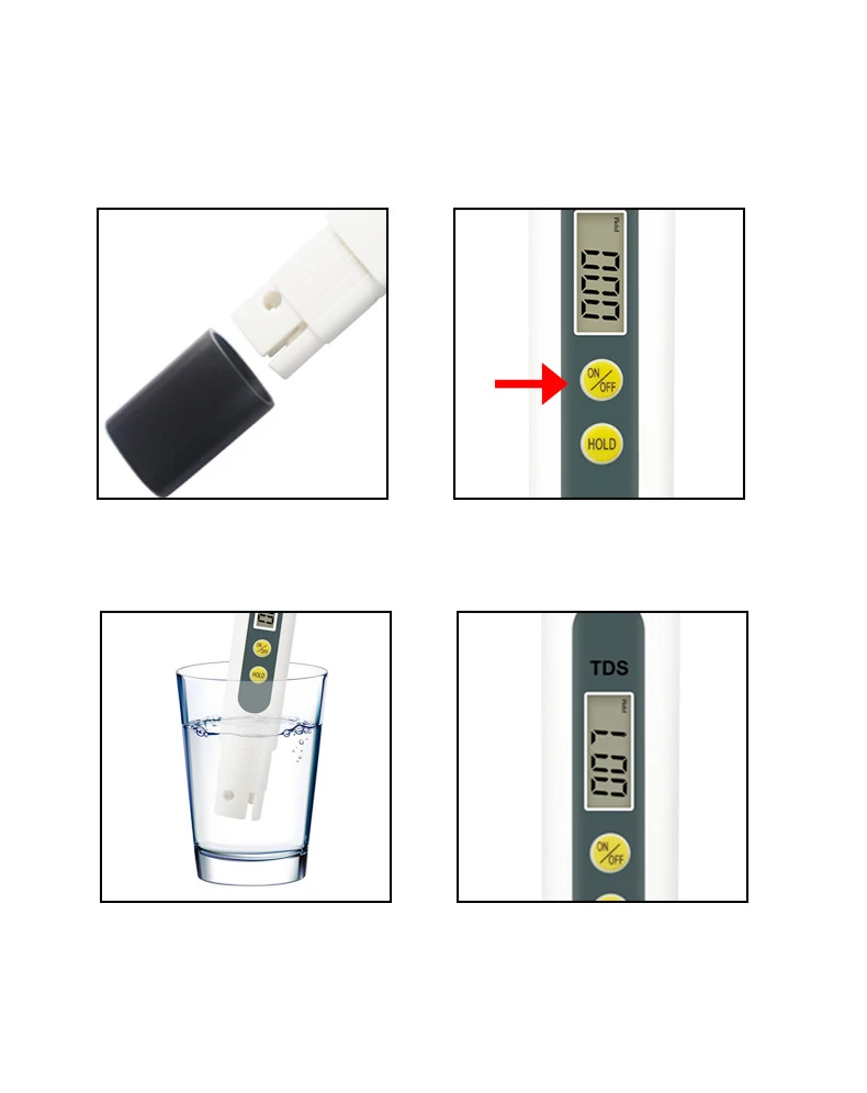 Tds Meter Water Quality Tester Automatic Calibration Tester 0-0-9999Ppm Ideal Water Test Meter Drinking Water Aquariums