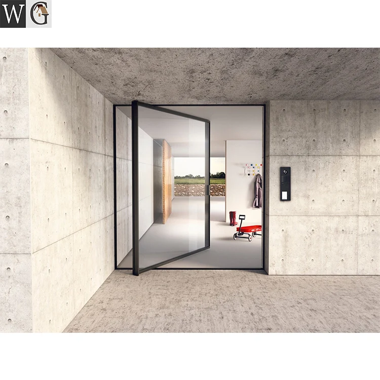 Modern house glass main entrance heavy duty aluminum pivot door design