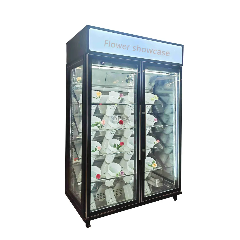Новый дизайн охладитель для свежих цветов стеклянный дисплей витрина холодильник