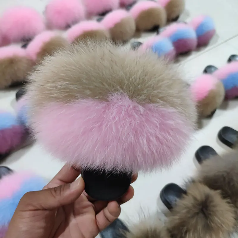 Kid Real Sandal Child Fox Fur Slipper