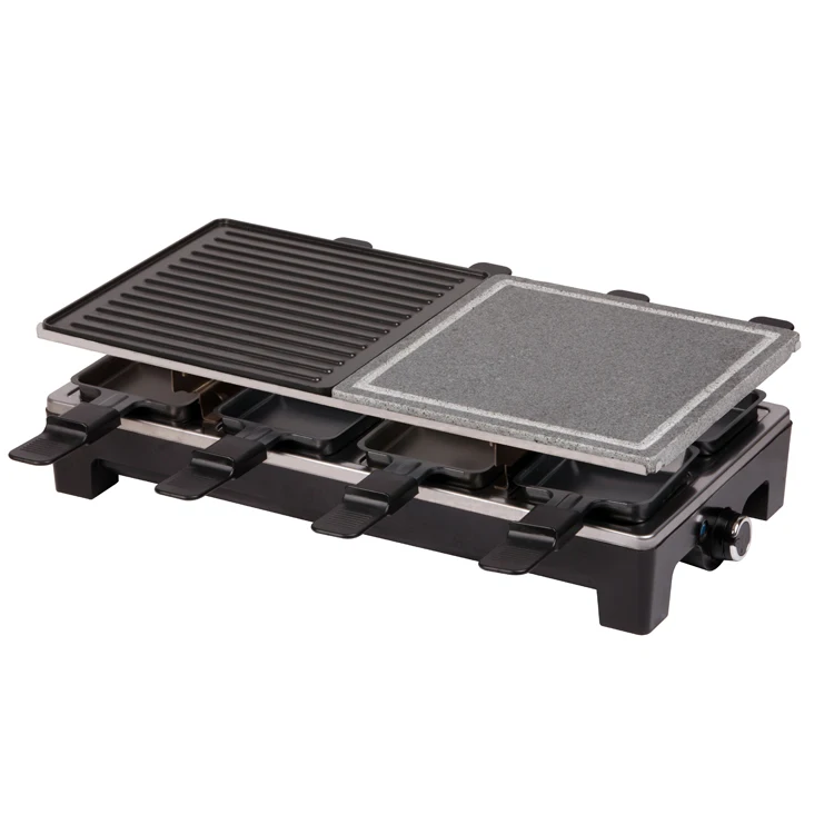 Raclette Grill Detachable Nonstick Plate Electric BBQ Raclette Grill for 8 Person Grill Raclette
