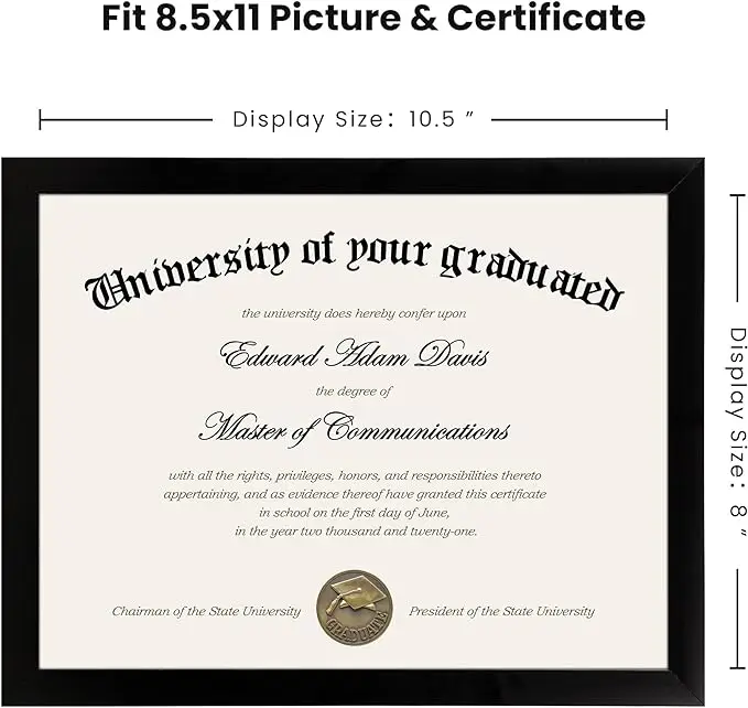 Global Best Seller High Quality Paper Frame Picture Frame Certificate Document Frame with High Definition Glass