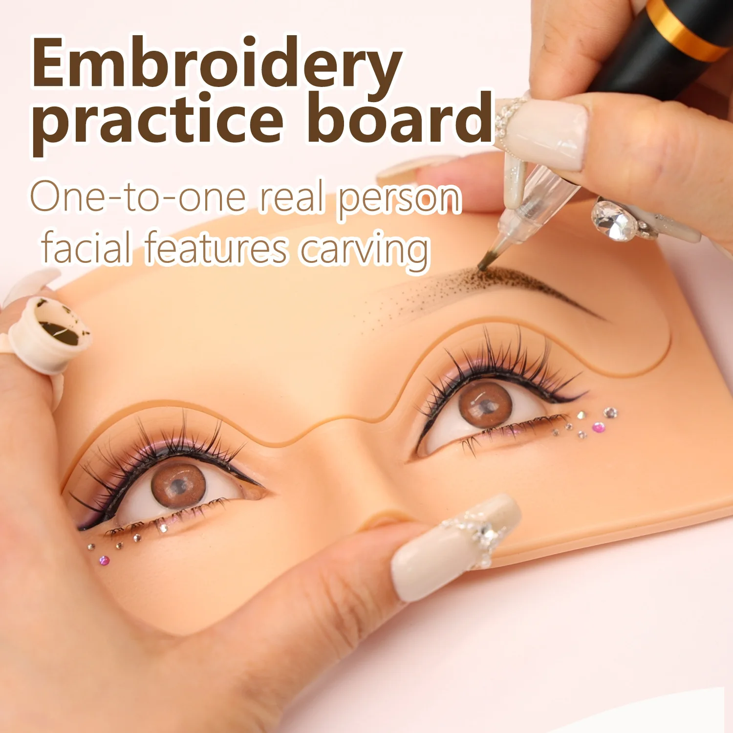 Tattoo Practice Board Semi-Permanent Tattoo Eyebrow Makeup Restore Human Skin 3D Silicone Practice Face Board