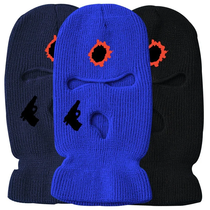 Wholesale Personalized Embroidery Full Face Cover 3 Holes CS Bandit Knitted Hats Balaclava Ski M asks
