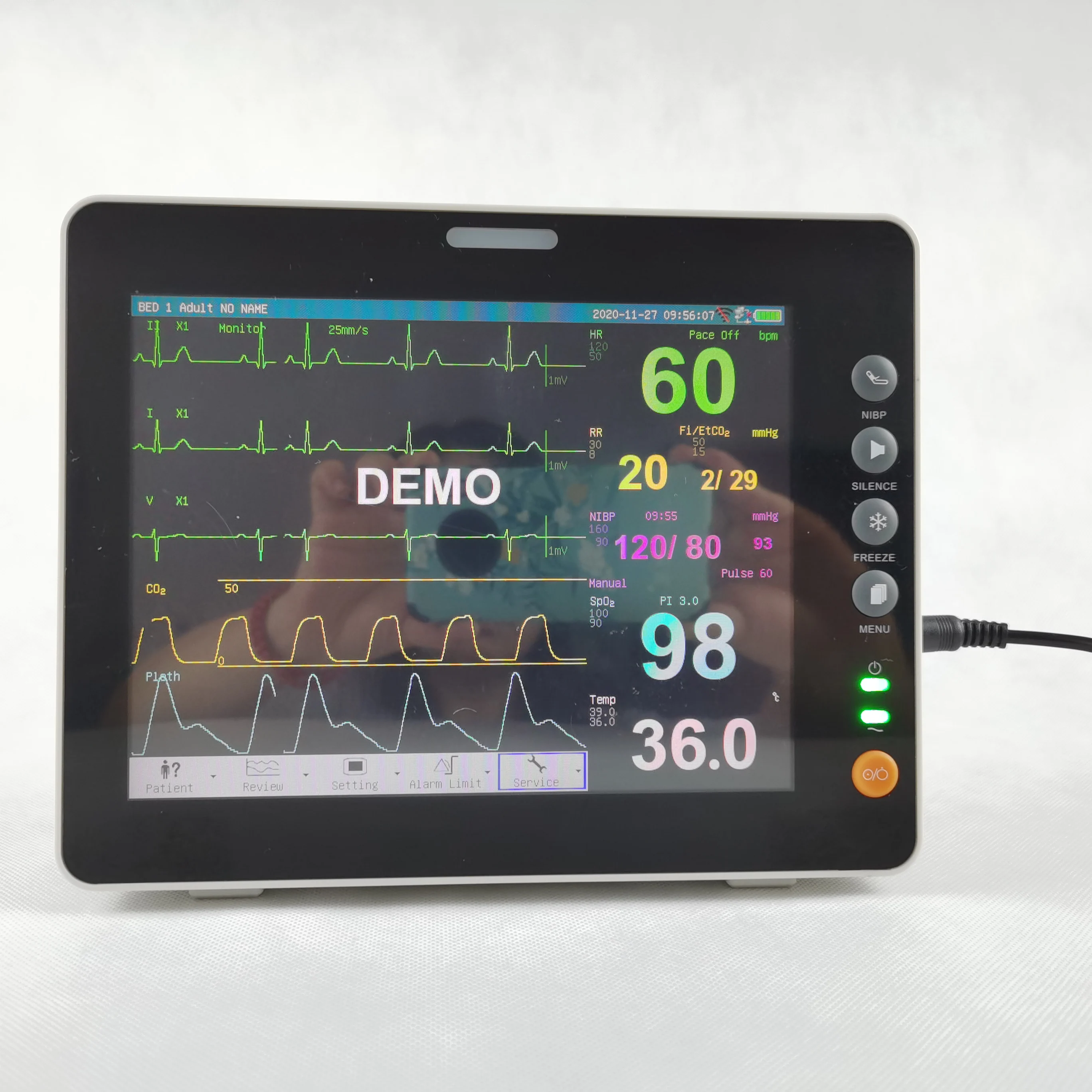 Veterinary Equipment, Vet Monitor 8 Inch for Animals Pets/Dogs with SpO2, ECG, NIBP, Temp, Resp, Pr Functions.