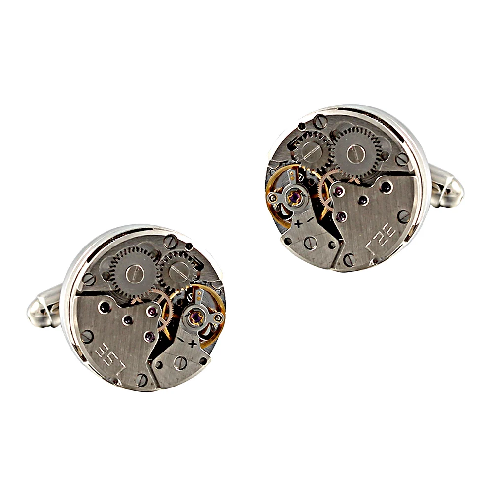 Watch Mechanical Movement Industrial Men Cufflinks