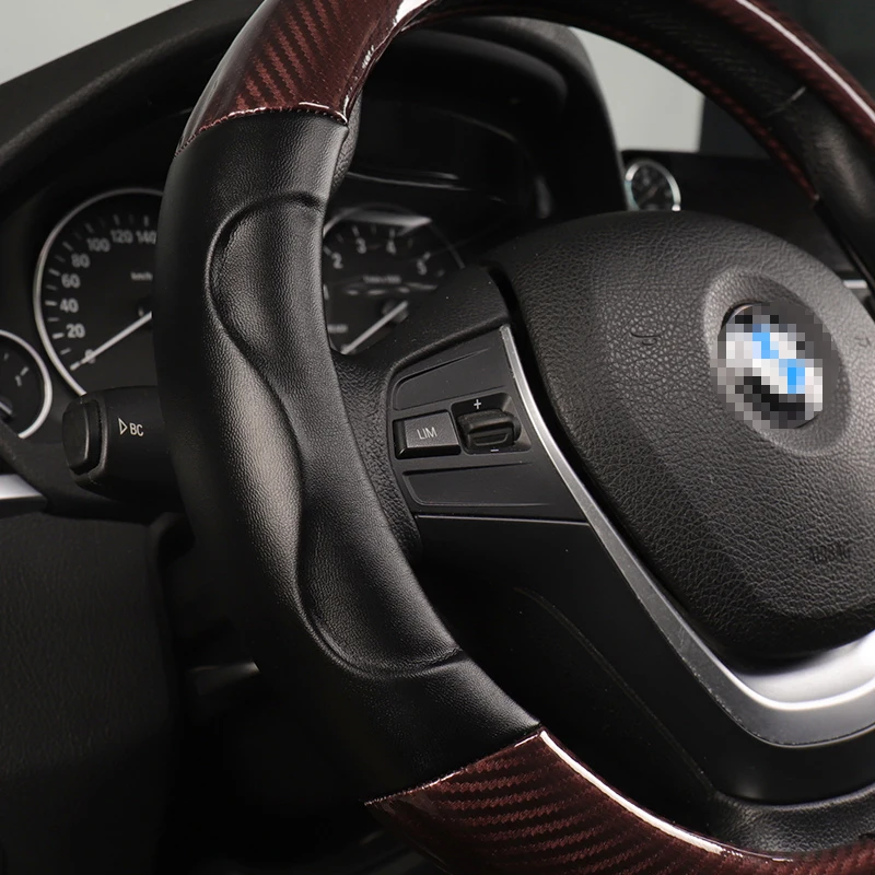 Подходит для BMW X5 E53 углеродного волокна спортивный автомобиль рулевое колесо крышка мягкая внешняя часть изготовлена из микрофибры и кожи 3D дизайн на нескользящей подошве высокого