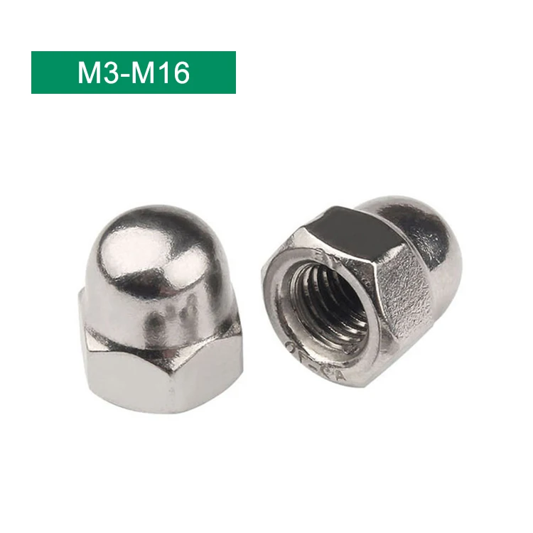 M4 M6 M8 M10 Stainless Steel Hex Cap Nut DIN 1587 Hexagon Domed Cap Nut