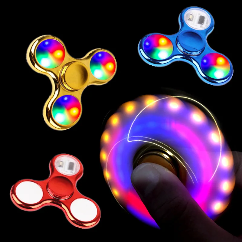 Factory wholesale led fidget spinner glow in the dark fidget spinner lumineux customised fidget spinners