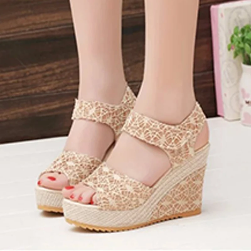 HLS022 casual ladies high quality fashion koreannew sexy dress shoe high heels sandal fancy wedges shoes