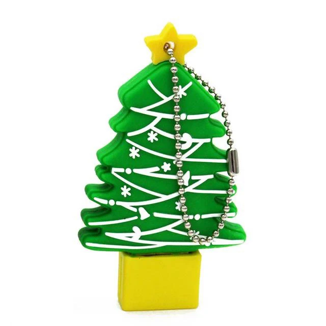 Christmas tree USB Flash Drive 128GB cartoon snowman gifts Pendrive  64GB 32GB 16GB 8GB 4GB 1TB Elk Deer Santa Claus Pen drive