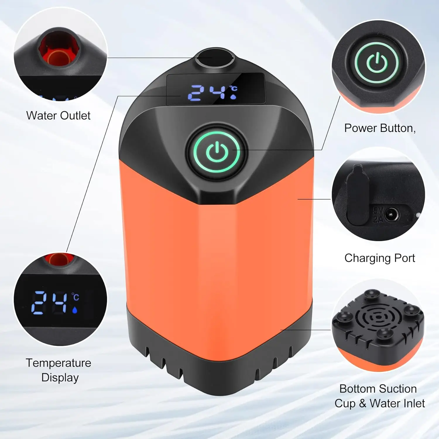 Electric Portable Shower Camping Shower Outdoor Camp  Pump Rechargeable Shower for Camping Hiking Traveling