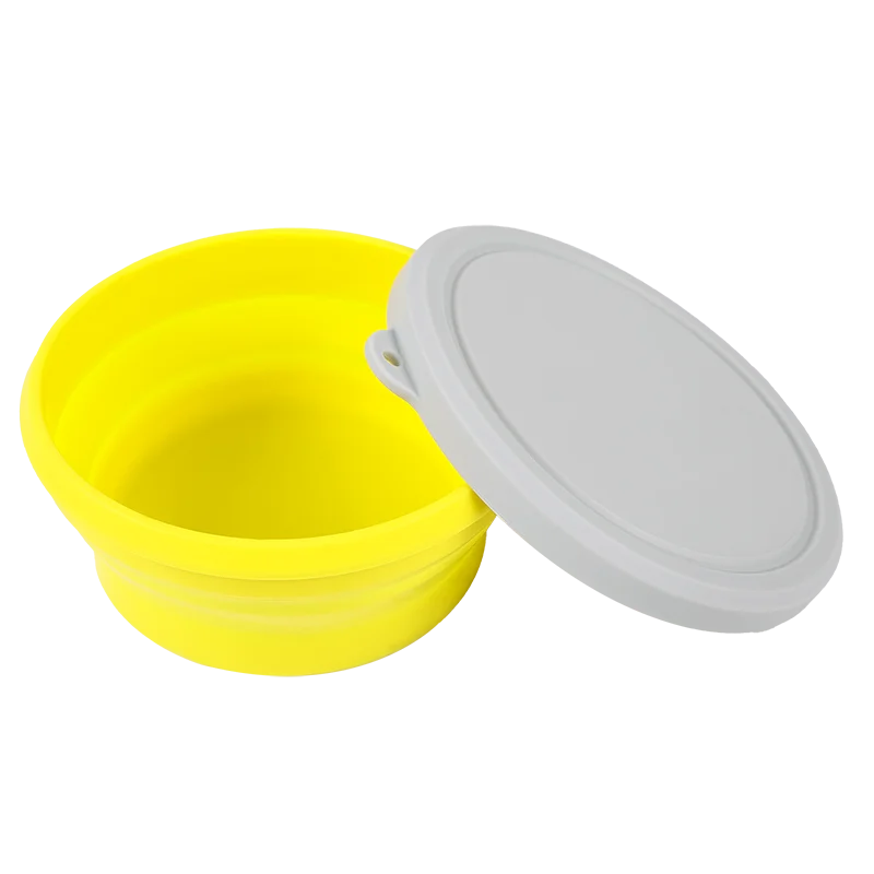 Chinfai OEM ODM Custom Food Grade Portable Silicon Collapsible Salad Bowl Reusable Folding Silicone Soup Bowl with Lid Cover