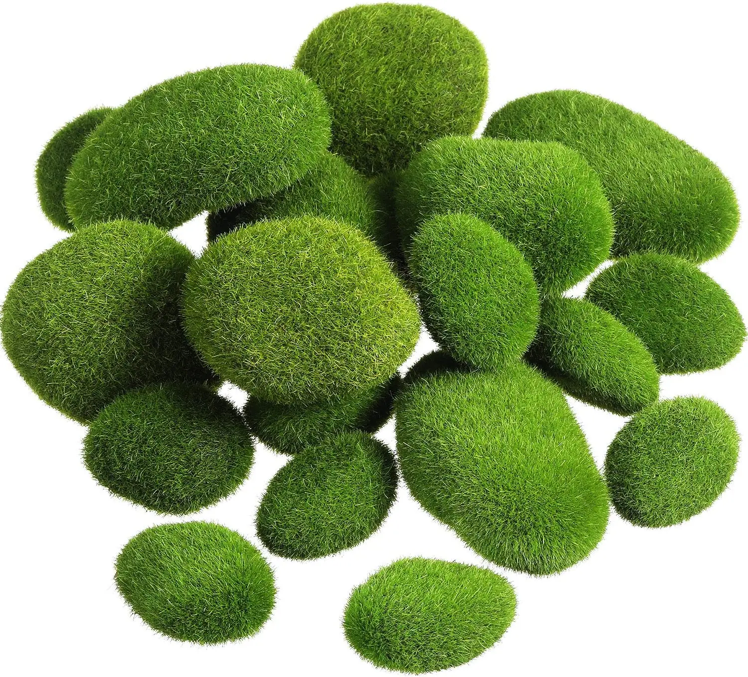 Green Artificial Moss Balls Decorative Stones Varying Sizes Ideal for Vases Table Decor Planter Decor Weddings Parties