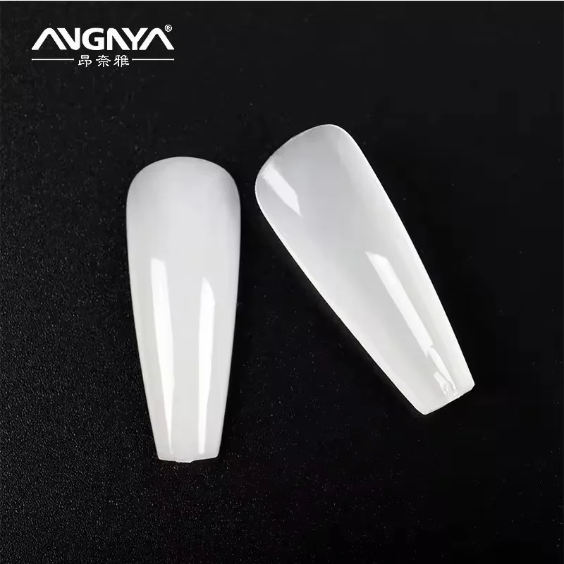500Pcs Full Cover Natural Nail Tips Packaging  Artifical Coffin Shaped Full Coverage Nail Tips