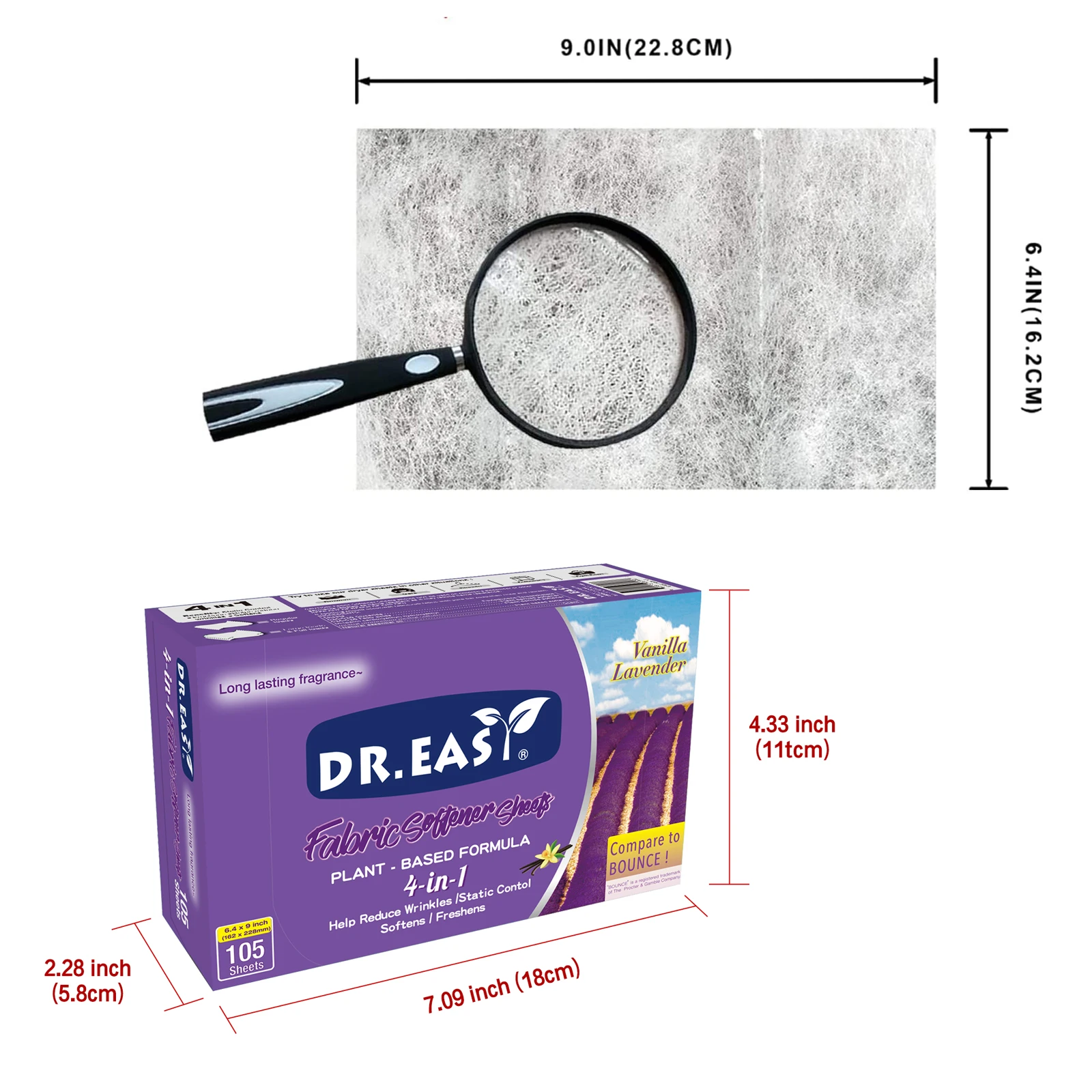 Fabric Softener Sheets organic formula laundry dryer sheets 105ct