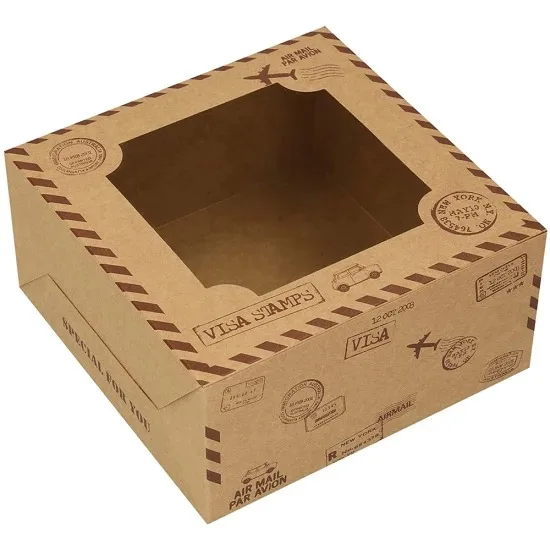 6inch Custom Chocolate Gift Cardboard Candy Dessert Bakery take away sushi bento paper boxes for Cupcakes