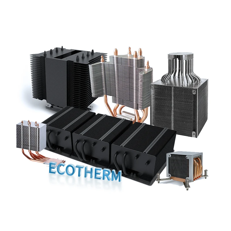 Custom heat sink 90mm 70mm 500,mm 300w 400w Round aluminium cob led light heat sink Heatsink with Heatpipes