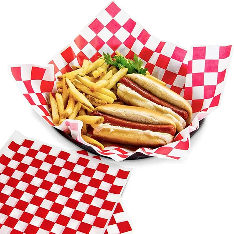 Food grade waxed paper oil proof, custom logo printed oil proof paper for food packaging