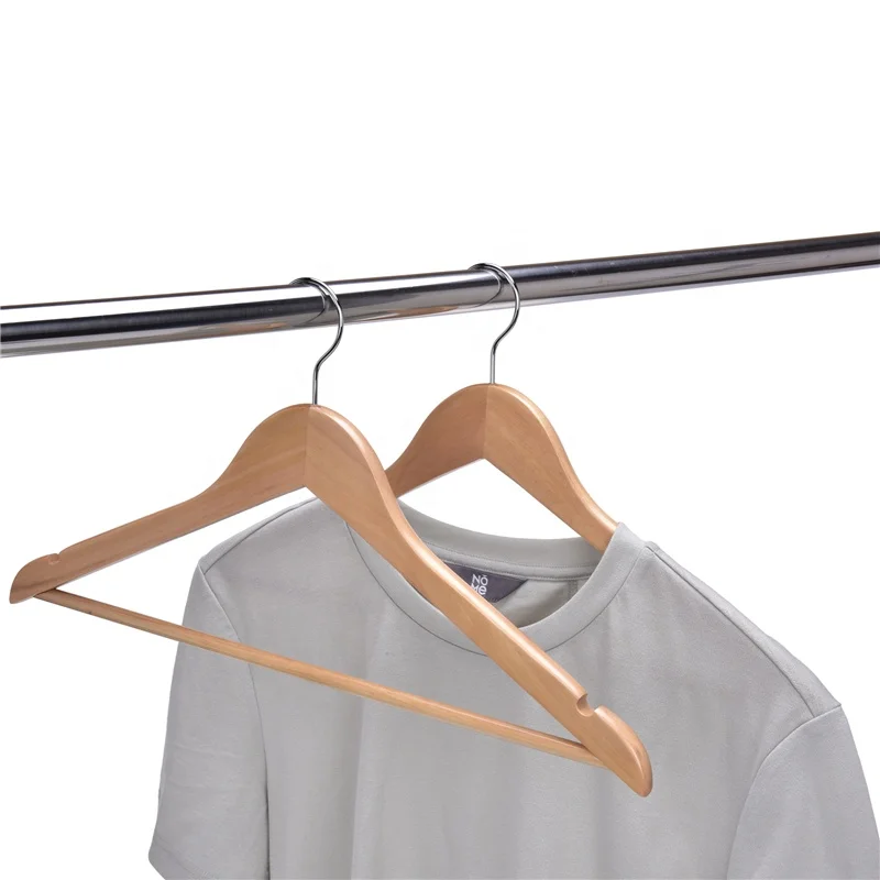 Custom Wooden Clothes Hangers Manufacturer Wholesale Non Slip Cheap Wood Coat Hanger for Cloths