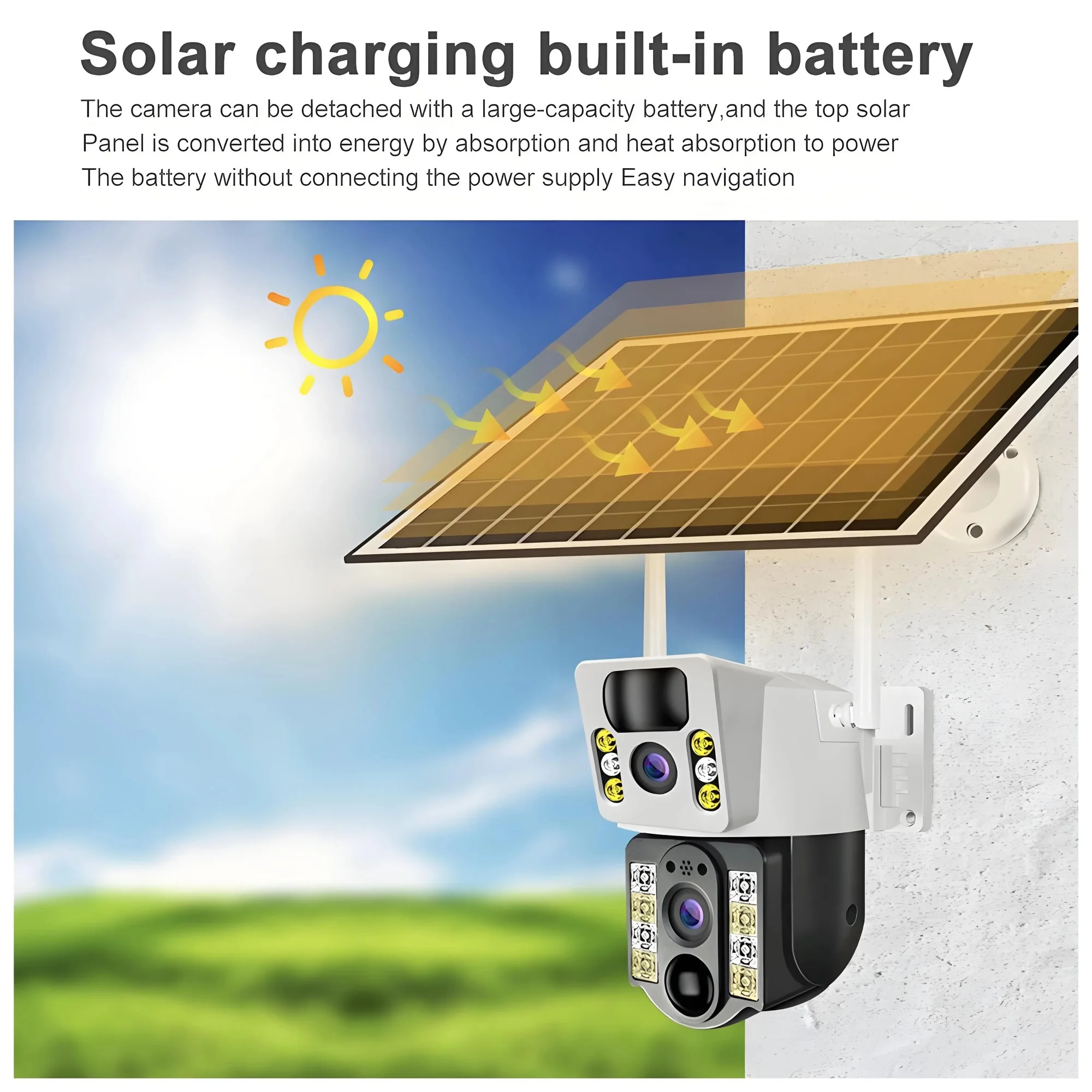 Senhuo 4K 8MP wireless outdoor Wifi solar camera 4G Sim card monitoring dual screen waterproof panel IP video CCTV
