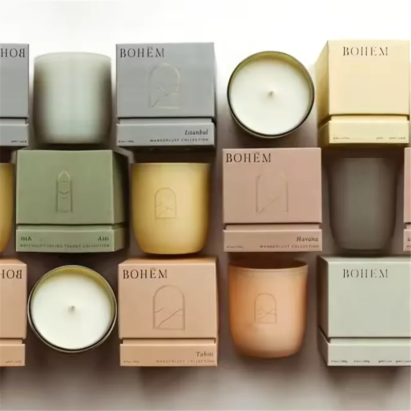 Wholesale Cheap Eco Friendly Luxury Candle Box Chalk Perfume Craft Fold Paper Packaging with Lid Jar