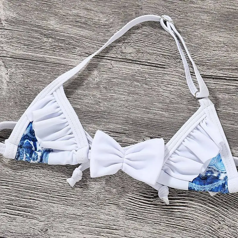 
2021 bikini manufacturer kids baby Bikini With Bow Tie Children Summer Swimwear Two Pieces Baby Girls Stylish Bathing Suits 