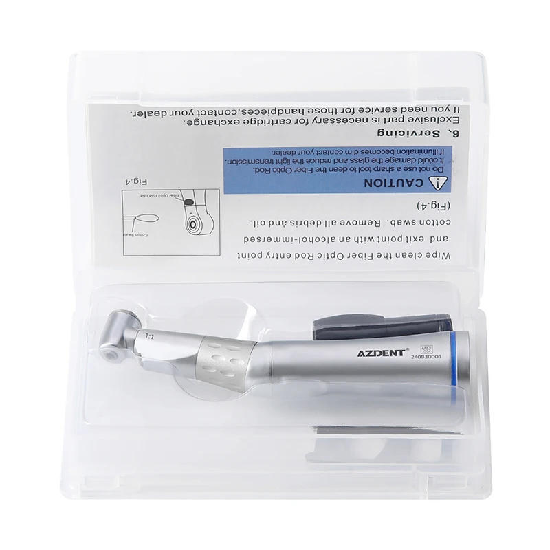 Azdent Push button Inner Channel Dental 1:1 LED Contra Angle Low Speed Handpiece