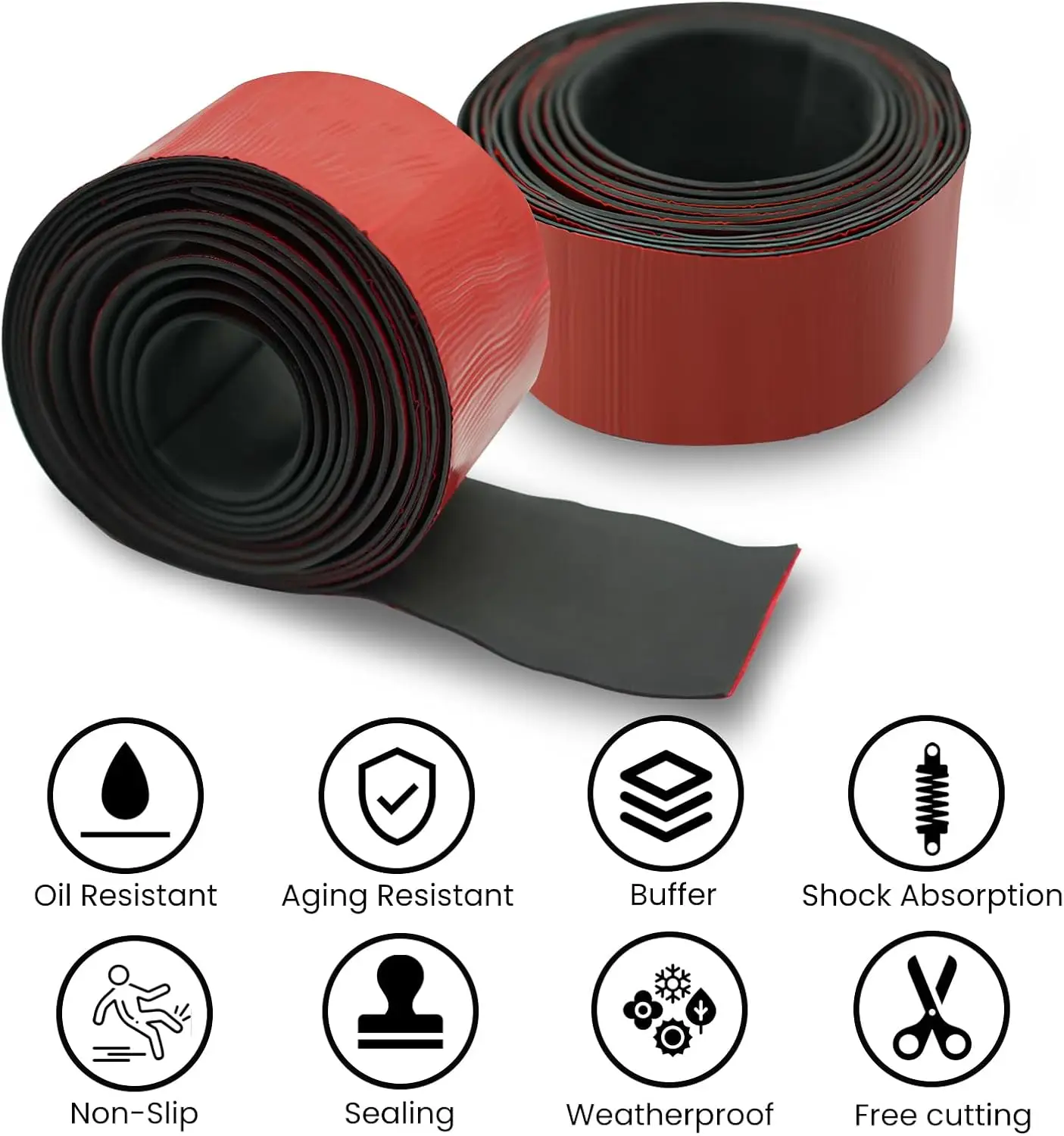 Adhesive rubber sheet 1mm Solid Rubber Strips Self Stick Black Neoprene Rolls Perfect for DIY Insulation Cushion Gasket, Sealing