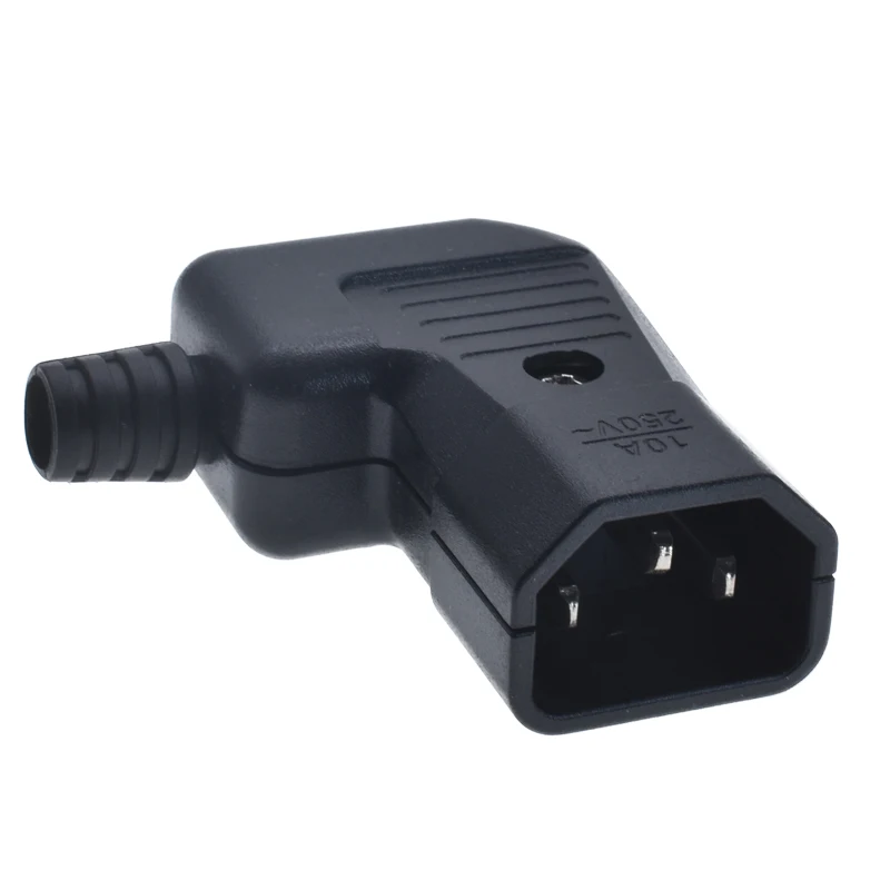 C13 C14 Power Plug AC250V 10A 3 Pins Terminals Panel Mount IEC male Female top Adapter elbow 90 degree Power Socket Connectors