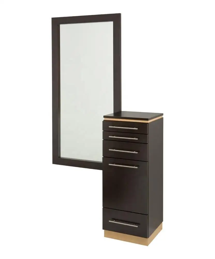 Barber Shop Furniture Mirror Station With Cabinet Hairdressing Cart Wall Mounted Salon Mirror For Hair Salon