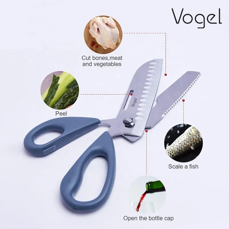 2022 hot sales High  Durable stainless steel blade kitchen poultry shears for meat fish sea food vegetable scissors