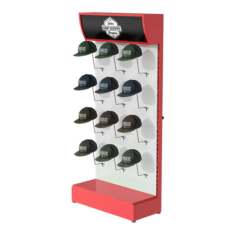 Customized Helmet Hat Cap Display Stand Baseball Cap Rack  Phone Accessories Display Rack Metal Pegboard Display Rack
