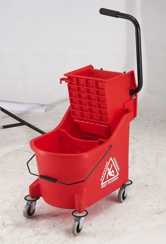 strong mop bucket with wheel and wringer for house cleaning use commercial use