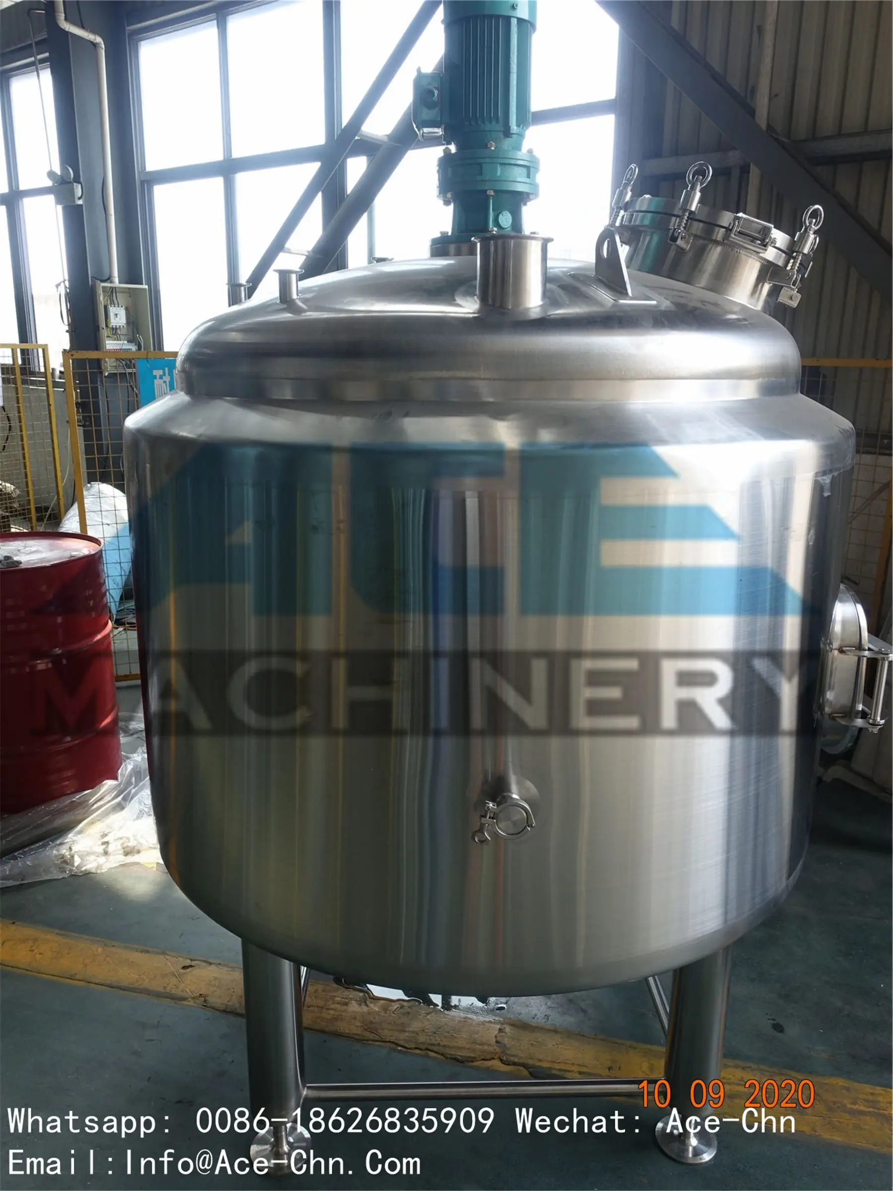 Ace Washing Mixer Soap Liquid Fertilizer Production Line / Cone Bottom Mixing Tank
