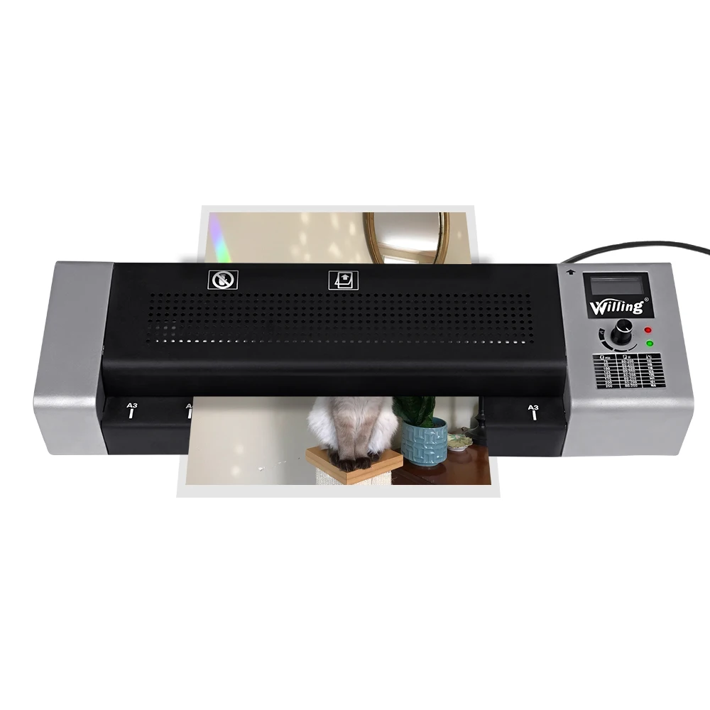 Hot Sell Office Pouch Lamin A3 A4 Thermal Hot & Cold 4 Rollers Automatic Electric Laminator Machine
