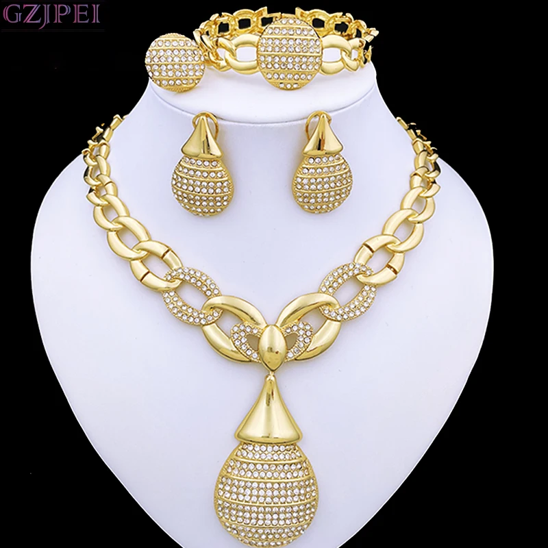 18k real gold plated bracelet for women custom  jewelry drop shipping  gold filled  set exquisite