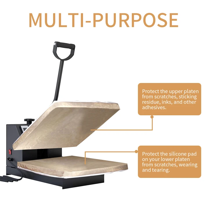 15x15/16x20x16x24 Inch Non-stick PTFE upper/lower heat press platen wrap cover protector