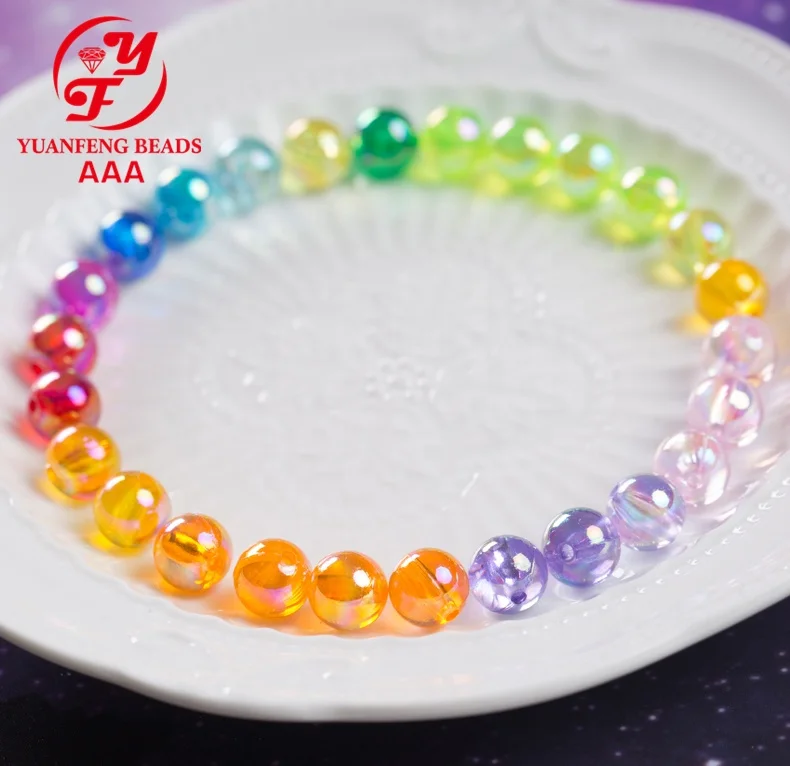 All round with hole Fancy AB color beads for jewelry making